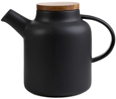 Глечик Homla Poline з акацієвою кришкою Чорний 1.5 л (5904183875576)