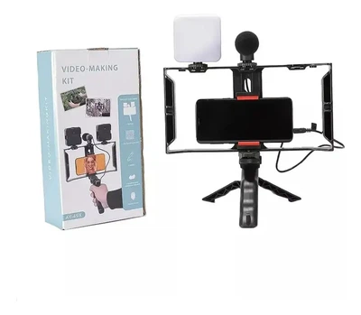 Комплект для блогинга Video Making Kit AY49X с микрофоном и светом для смартфонов с качественным звуком и LED-подсветкой