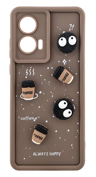 Чехол Shock Case 3D Print для Motorola Edge 50 Fusion бампер силиконовый с рисунком coffee
