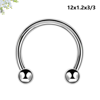 Кульчик підкова циркуляр для пирсингу 12х1.2х3/3 Сталь 316L Mr.Piercing