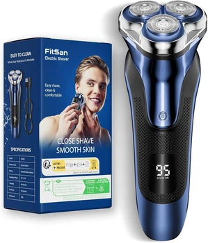 Электрическая бритва FitSan Wet & Dry с лезвиями PowerCut, беспроводная USB-перезаряжаемая