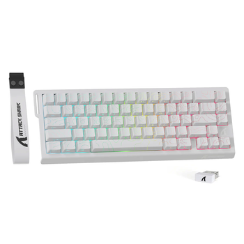 Бездротова магнітна клавіатура Attack Shark X68PRO HE White, Bluetooth / 2.4GHz Wireless / Type-C (Tri-mode)