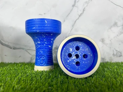 Чаша для кальяна GrynBowls Killer Glaze - Blue (фаянс, синяя глазурь)