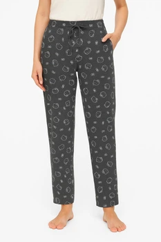 Женские трикотажные штаны Hello Kitty, свободный крой, на рост 170–180 см, XL, черные (10778)