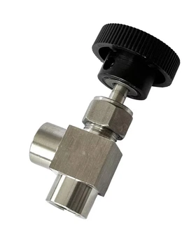 Кран голковий кутовий 1/4 мама з нержавіючої сталі AISI 304