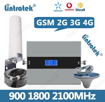 Lintratek AW23P-GDW 900+1800+2100 МГц Репитер Усилитель сигнала мобильной связи GSM и интернета 3G 4G LTE [0301]