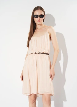 Платье из вискозы Massimo Dutti 6680650906p16 M Бежевое (100000132)