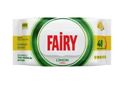 Влажные салфетки для уборки Fairy Lemon универсальные, без хлора, с ароматом лимона 100 шт