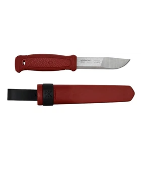 Нож туристический 109 мм с ножнами Morakniv Kansbol Dala Red гладкая кромка 56,5 HRC Sandvik 12C27 нержавеющая сталь бордовый