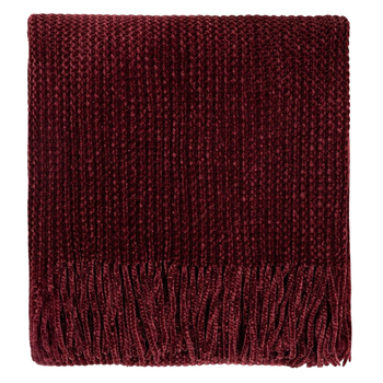 Koc Homla Chenille szenilowy burgundowy 130 x 170 cm (5906496749148)