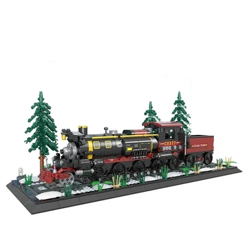 Конструктор поезд Snow Country TRAIN WOMA 1232 деталей для детей с развивающими элементами и строительными