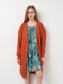 Кардиган вязаный женский Boohoo FZZ80692_тер XS Терракотовый (KAY2000001571873)