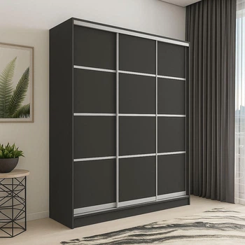 Шафа купе Mebel Star трьохдверна комбі 4 190*240*60 Антрацит