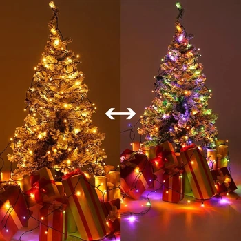 Светодиодная гирлянда Crown 100 LED 10 м 220 В хамелеон Разноцветная/Тёплый белый (WLS-2154MW10)
