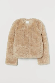 Кожушок жіночий H&M 200009-4 M(170/96) бежевий (2000004779740)