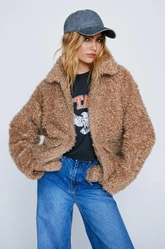 Кожушок жіночий Nasty Gal 108991-4 36 коричневий (1089910016)