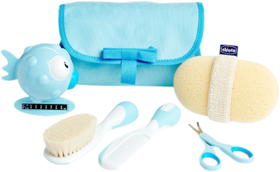 Набір для догляду за дитиною Chicco Косметичка + Щітка + Гребінець + Губка + Термометр для ванни + Ножиці (8058664010363)