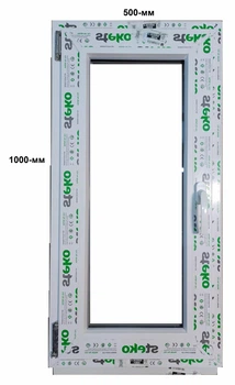 Окно-Steko 500х1000 мм 2-стекла+аргон левое