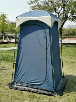 Намет-душ туристичний Green Camp 2897 120×120×200 см, палатка для душу та туалету, кемпінгова роздягальня, портативна, швидкозбірна сірий