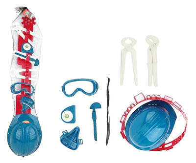 Zabawkowy zestaw narzędzi Swede na pasie z kaskiem Q12454 (5902496211616)