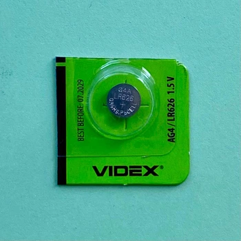 Батарейка 1.5V AG4 VIDEX (377, LR626SW, LR66) Alkaline