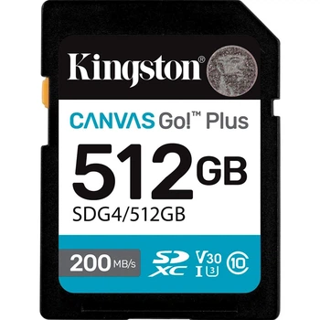 Карта памъяти SDXC (UHS-1 U3) Kingston Canvas Go! Plus 512Gb class 10 A2 V30 (R200MB/s, W160MB/s)