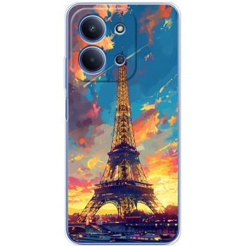 Силиконовый Чехол с Картинкой для Xiaomi Poco C85 Принт (Париж, Эйфелева Башня) (67480-ysm038)