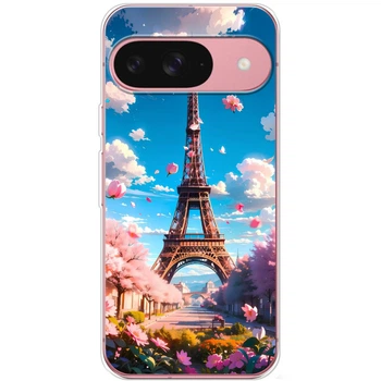 Силиконовый Чехол с Картинкой для Google Pixel 10 Принт (Париж, Эйфелева Башня) (67541-ysm035)