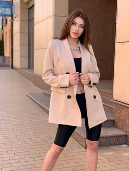 Жіночий піджак ZARA NEW з кишенями Milirud S Моко (326-102-S)