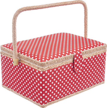 Органайзер для шиття Orion червоний в горошок (154021) 24 x 18 x 12 см (8592381175535)