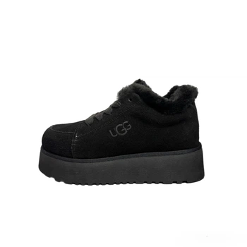 Женские угги натуральная замша UGG на платформе 37 Black