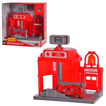 Zestaw Remiza strażacka Swede CM z autkiem zjeżdżającym po karuzeli G8055 (5902496206223)