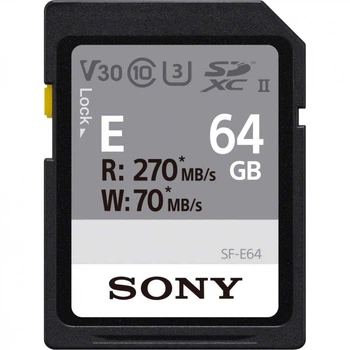 Карта памяти Sony 64GB SDXC class 10 UHS-II U3 V30 (SFE64A.ET4) (317896)
