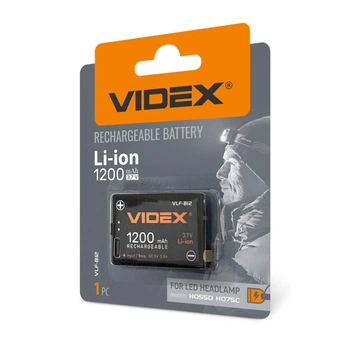 Аккумулятор для налобных фонарей Videx Li-ion VLF-B12 (защита) 3.7V 1200mAh 1шт.