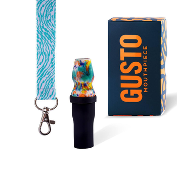 Персональный мундштук Gusto Bowls Turquoise Густо Боулс 8 см керамика и силикон бирюзово-многоцветный