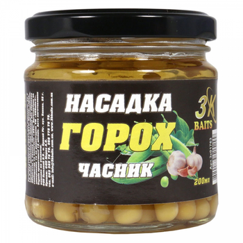 Насадка 3KBaits Горох Premium Часник 200мл (3к01763)
