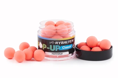 Бойли Pop-Up Rybalych Полуниця 12мм 15шт (RYB-PU033)