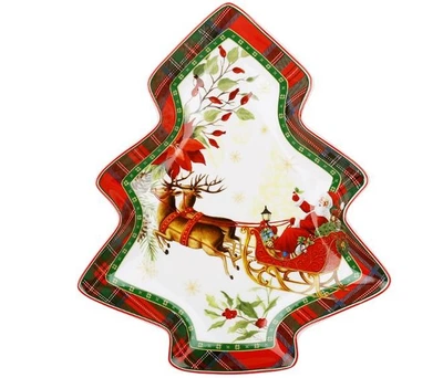 Тарелка в форме елки фарфоровая 25.1*21.5*3см Christmas Story 149-035