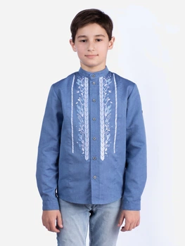 Дитяча вишиванка для хлопчика Edelvika 290-22/00 104 см Блакитна (2100000592593)