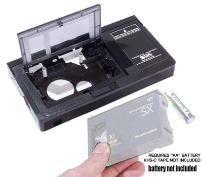 Переходник для кассет с VHS-C на VHS видеоконвертер, моторизованная кассета, 6 мм на батарейке OAWMWAOA Vcon110BK