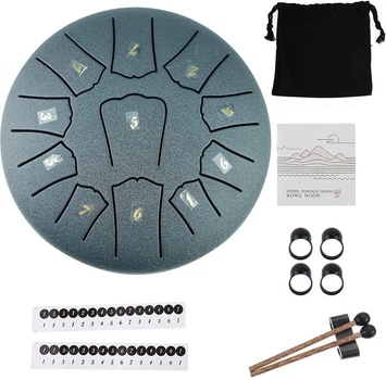 Глюкофон ручной язычковый барабан на 11 нот 16см Tongue Drum Navy Blue