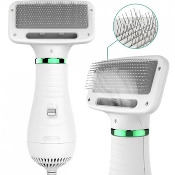 Щітка-фен для вовни собак і кішок 2в1 PET Grooming Dryer WN-10 портативний масажер гребінець для грумінгу тварин Білий