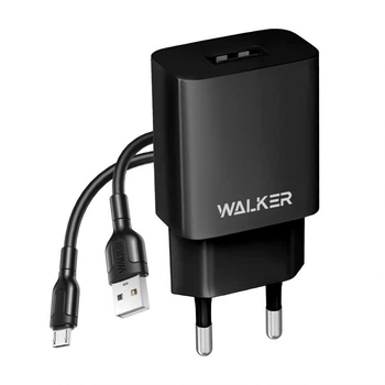 Сетевое зарядное устройство (адаптер) WALKER WH-26 1USB / 2.1A + Micro black