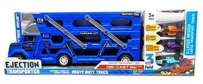 Zestaw Pojazd laweta Swede Transporter Ejection piętrowa rozkładana, 6 autek G7801 (5902496212668)