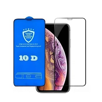 Защитное стекло 10D BLUE для iPhone XR и 11 прочная защита экрана от ударов и царапин