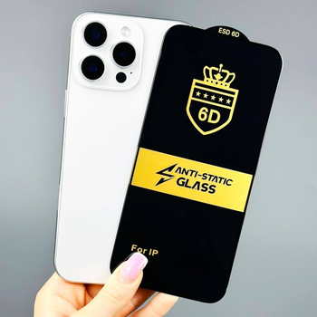 Защитное стекло 6D edge to edge Black для iPhone 15 Plus 16 Plus полное покрытие для защиты экрана