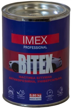 Мастика битумная 1 л/0.8 кг IMEX Bitex