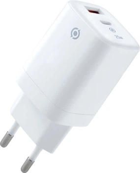 Мережевий зарядний пристрій Piko 25W GaN USB-C PD+USB-A QC 3.0 White (TC-PD252)