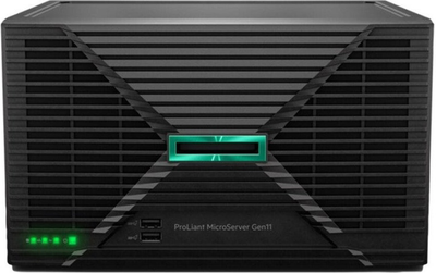 Сервер HPE ProLiant MicroServer Gen11 Intel Pentium Gold G7400 2c 16GB-U 4LFF-NHP 1TB HDD 180W Ext PS EMEA Cmp Module Server (P74439-425)