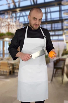 Фартук Lux Form Стандарт с нагрудником водоотталкивающий для повара официанта бармена парикмахера белый